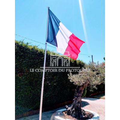 MAT TELESCOPIQUE 5.50M ET DRAPEAU FRANCE 100X150CM