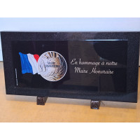 PLAQUE FUNERAIRE MAIRE HONORAIRE