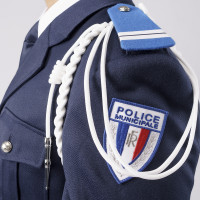 FOURRAGERE Blanche - POLICE - Ferret Argent