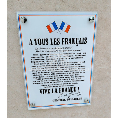 PLAQUE PLEXI APPEL DU 18 JUIN