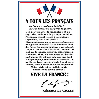 PLAQUE PLEXI APPEL DU 18 JUIN