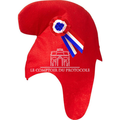 lot de 12 Bonnets phrygien rouge cocarde