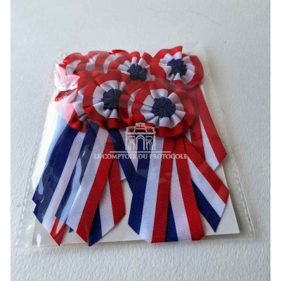 COCARDE TRICOLORE TISSU 5CM