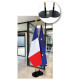 LOT DE 2 DRAPEAUX FRANCE ET EUROPE AVEC SOCLES METAL NOIR