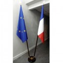 2 drapeaux socle double